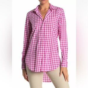 Frank & Eileen Hi Low Gingham Long Sleeve Shirt